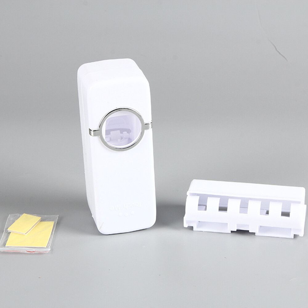 Automatic Toothpaste Dispenser + 5 Toothbrush Holder Set Wall Mount Stand 2 Sets