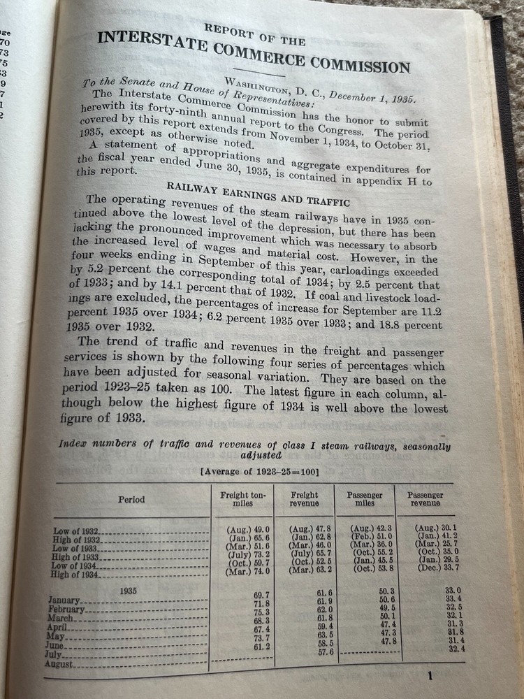 49th Annual Interstate Commerce Commission Report - 1935
