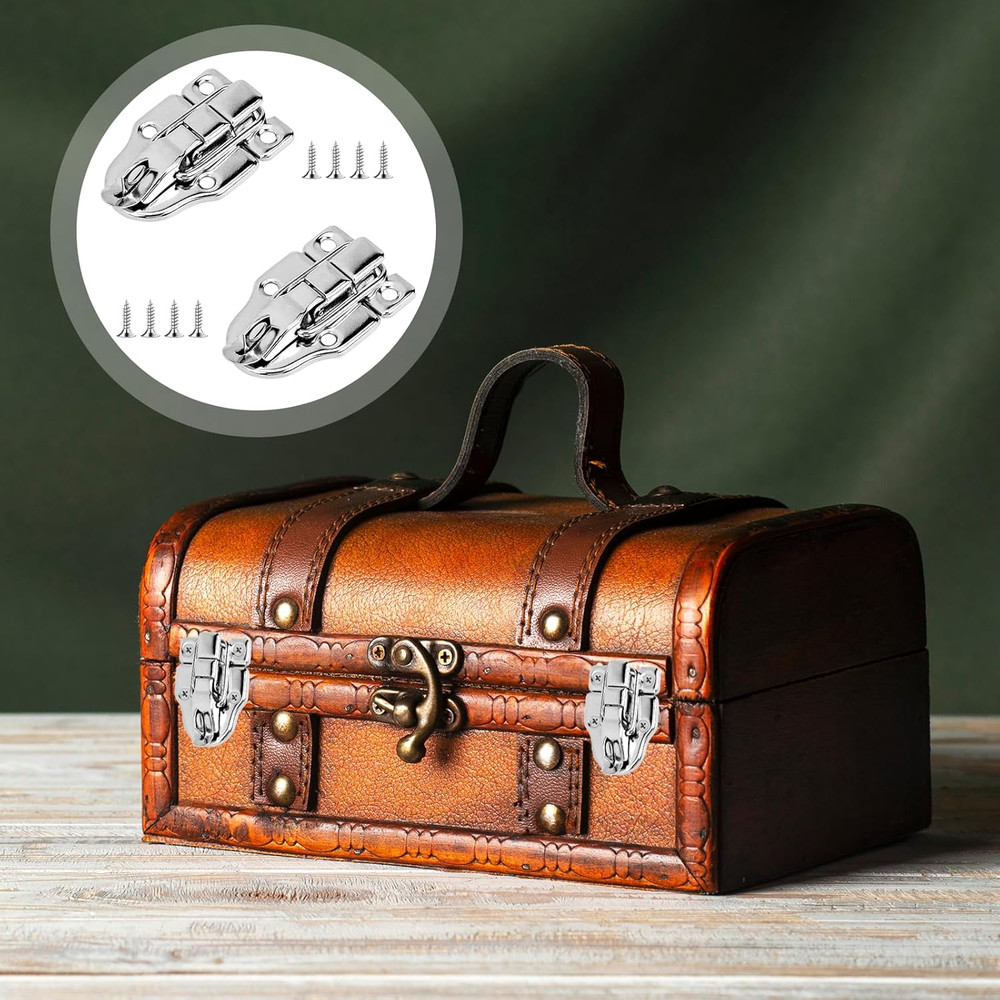 2 Pack Metal Duck-Billed Box Hasp Lock Toggle Latch Catch, Box Latch Toolbox Lat