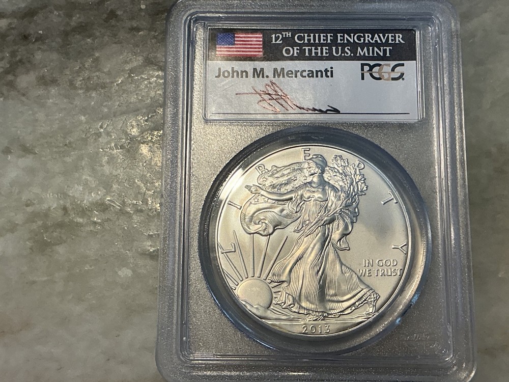 2013 Silver American Eagle MS69 First Strike signed