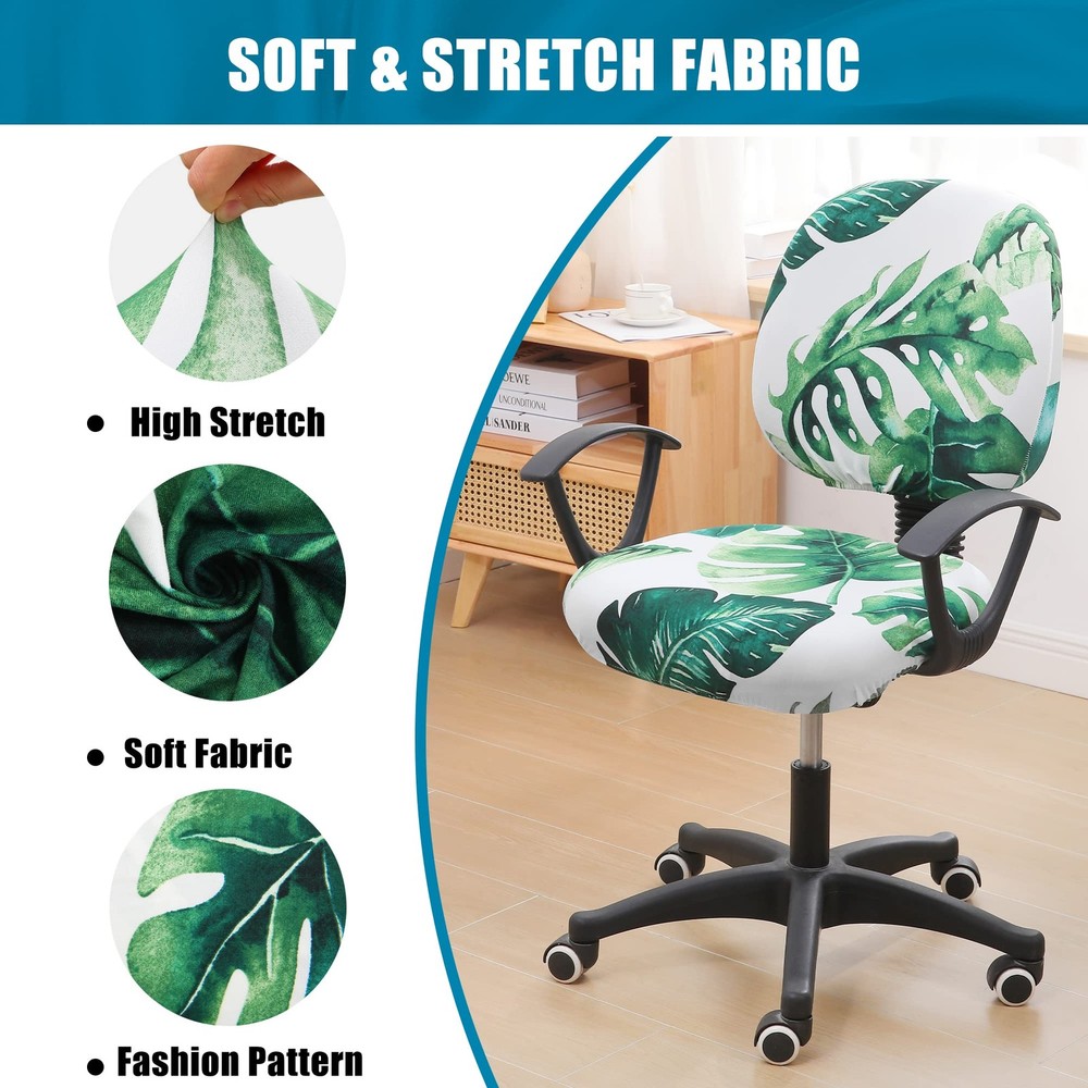 Stretch Printed Office Computer Chair Covers, Universal Washable Removable De...