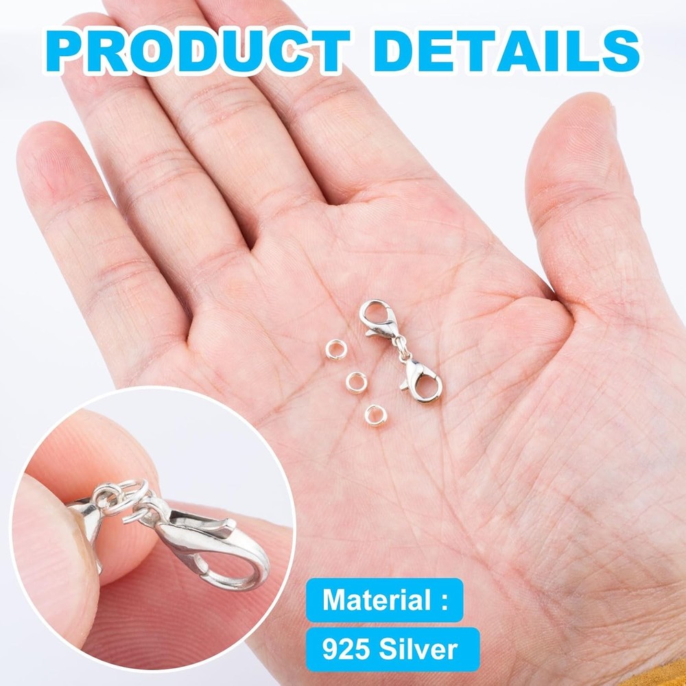 4 Pcs 925 Sterling Silver Split Jump Ring 4mm Small Key Rings 4mm-Silver