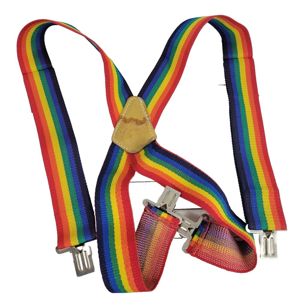 Rainbow Suspenders Wide Pant Clips