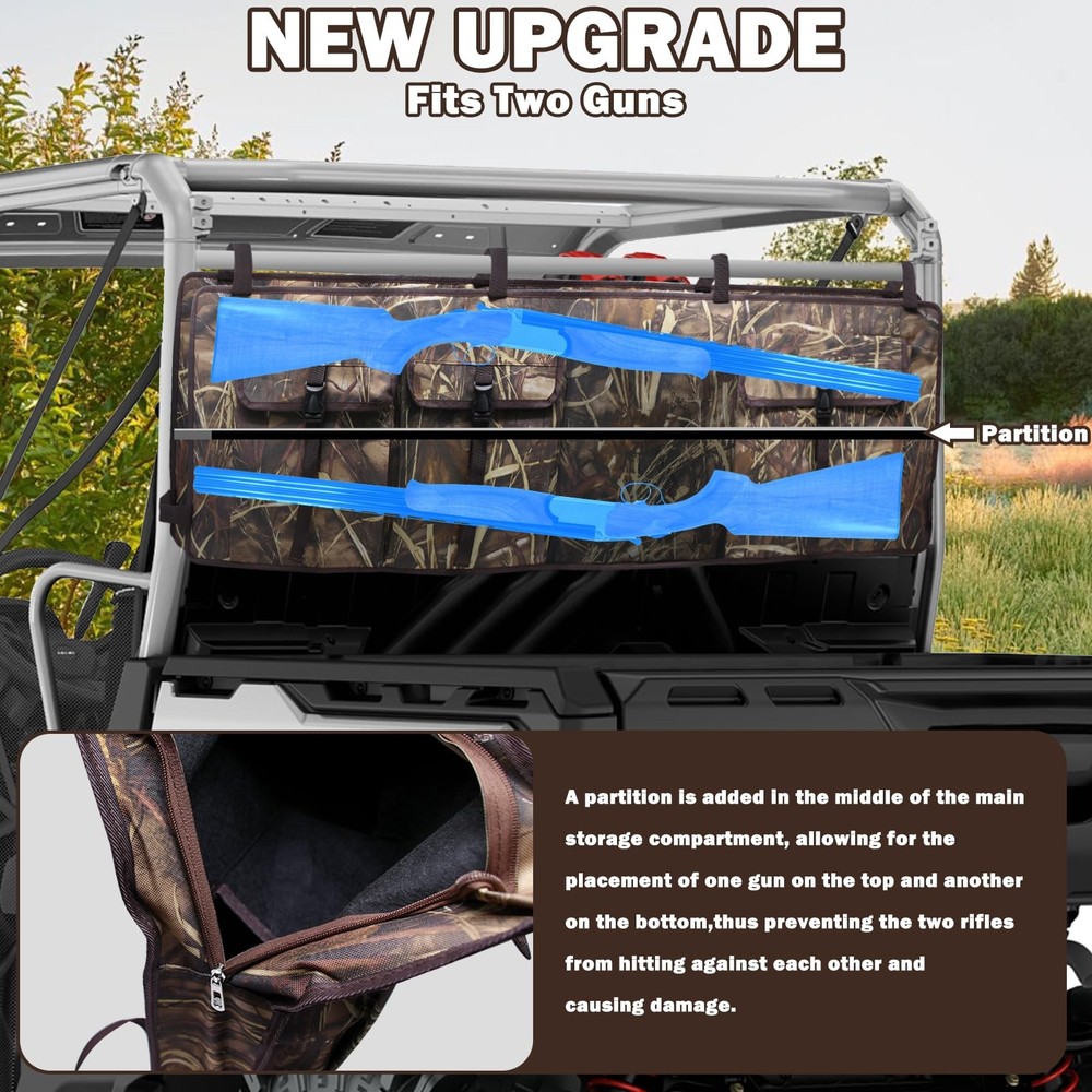 Double Rack for UTV, Quick Release Double UTV Bag Rack, UTV Holder for Huntin...