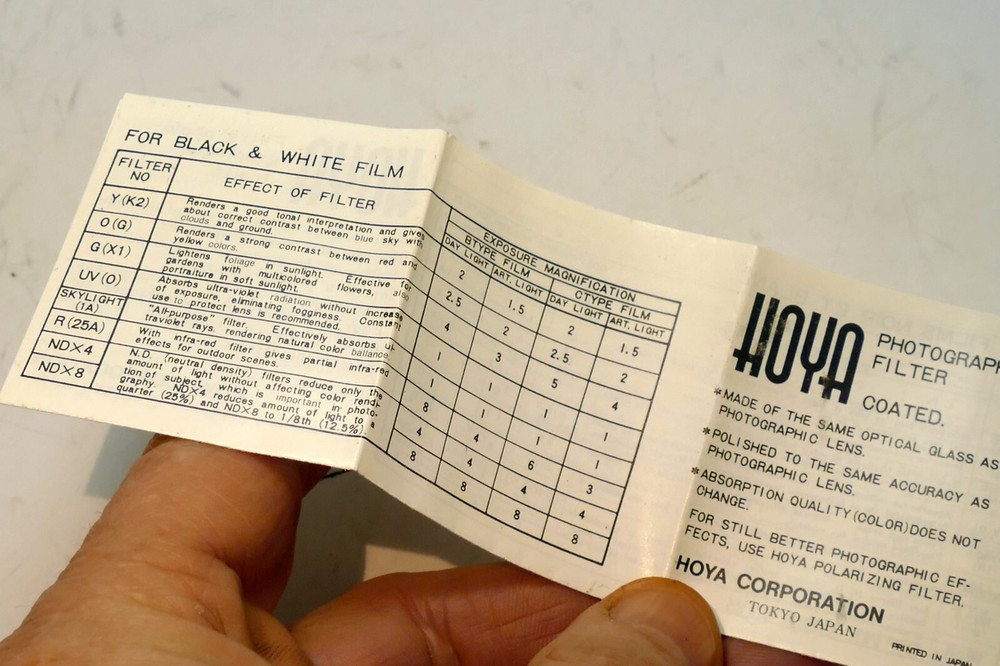 HOYA Filter System Guide Brochure product list