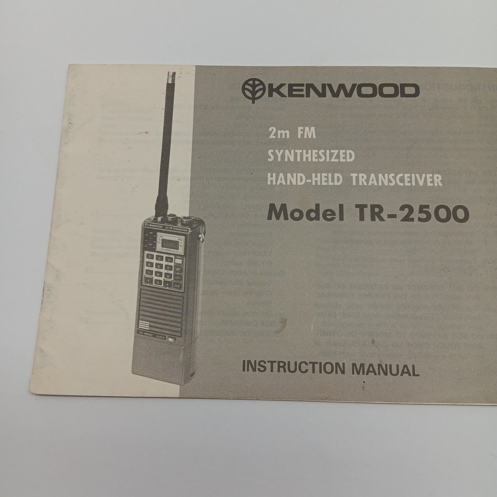 Kenwood TR-2500 Hand-Held Transceiver Instruction Manual