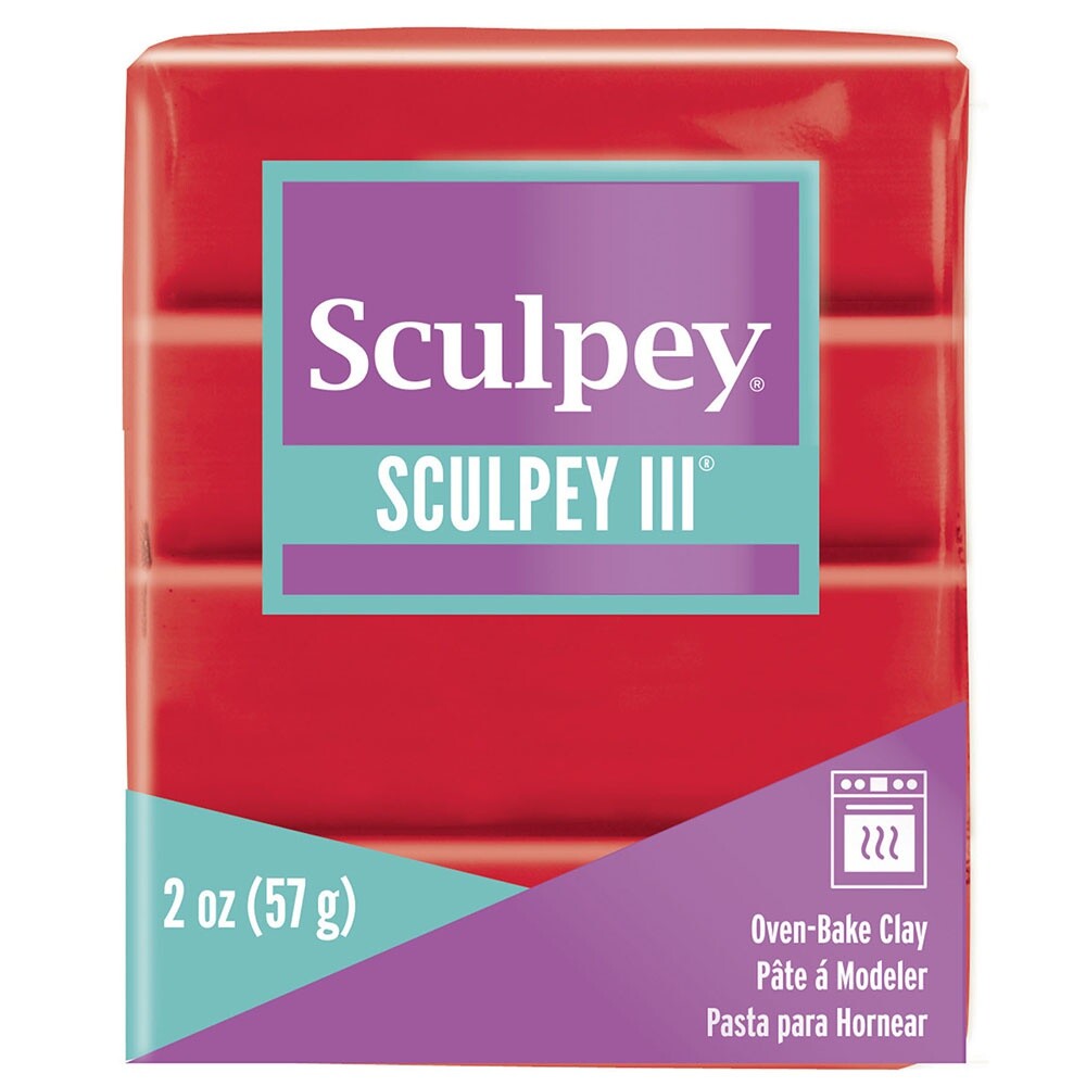 Sculpey III Polymer Clay 2oz Red Hot Red