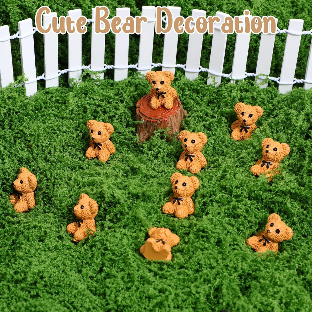 50 Pcs Mini Teddy Bears Mini Resin Figures Small Miniature Bear Cute Tiny Bears