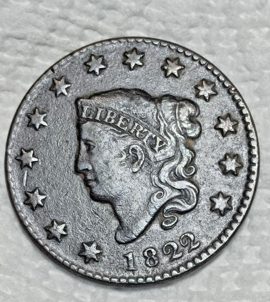 1822 Coronet head large cent US Coin