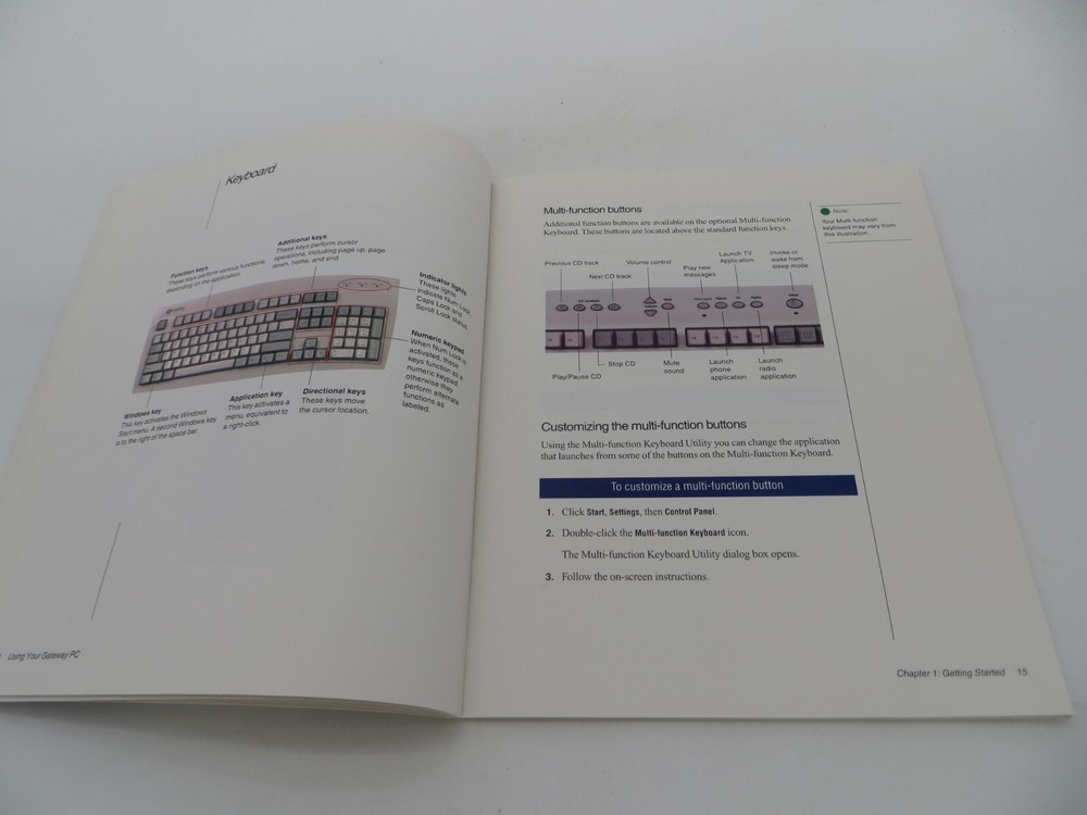 Using Your Gateway PC 1998 User Manual Guide booklet vintage computer book