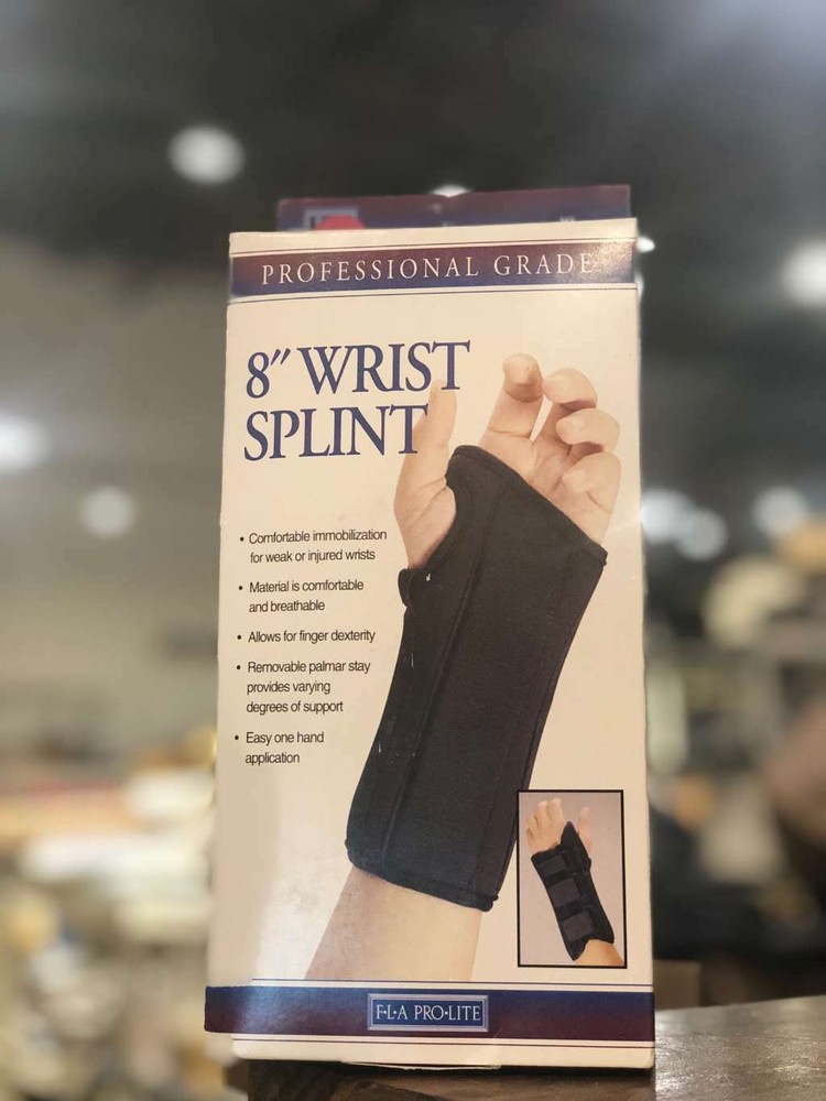 FLA Pro-Lite 8" Wrist Splint Black Left Hand Small