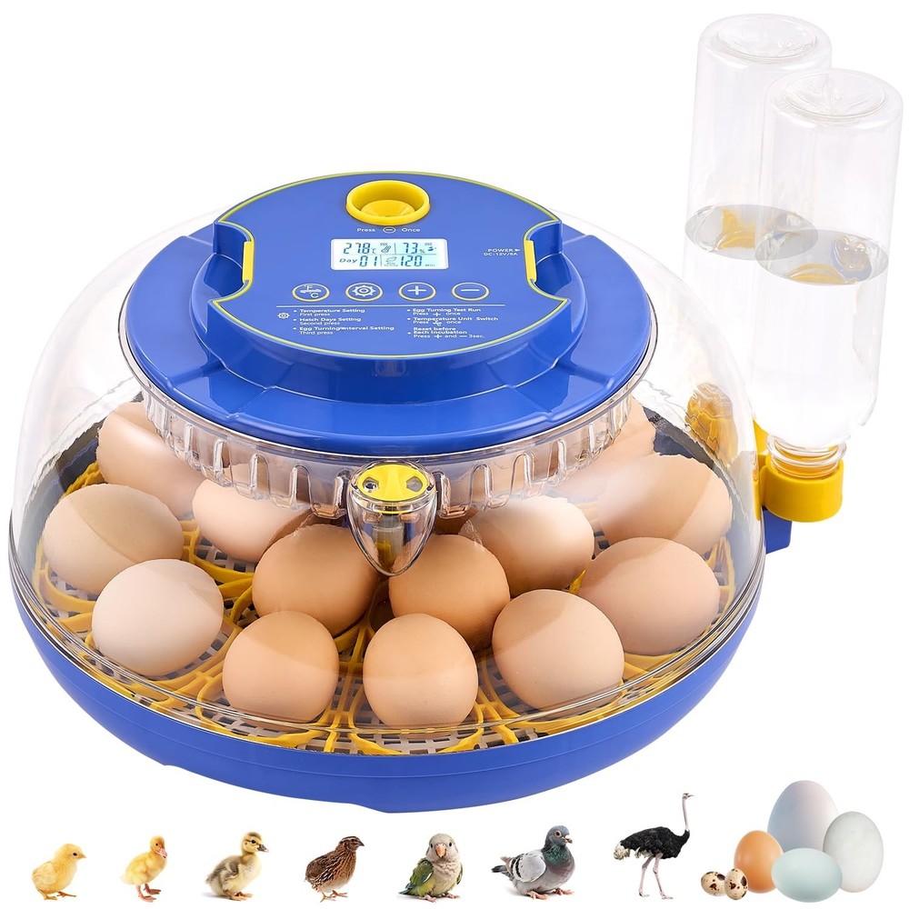 Incubators for Hatching Eggs,18 Egg Incubator with Automatic Egg Turning and ...