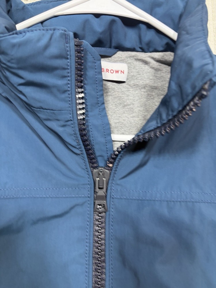 Orlebar Brown Shell Bomber Jacket Men Medium Stowable Hood Blue Full Zip