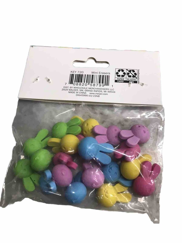 FunErasers-Easter Bunny Mini Erasers for Kids 20ct - Multicolored