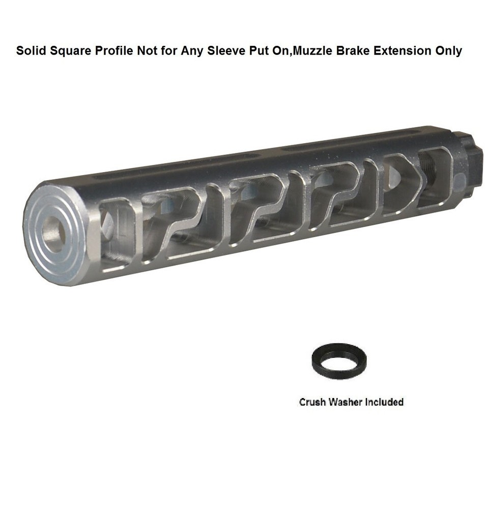 Sil 6" Solid PC Low Concussion 5/8x24 TPI Muzzle Brake Adapter Washer Included