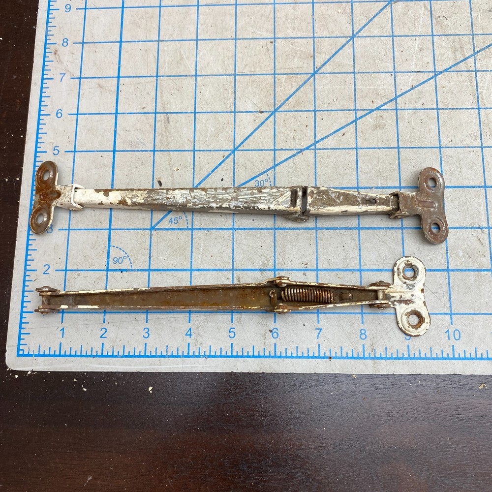 2x Vintage Universal Lid/Door Hinge Support Bracket Unknown - Broken