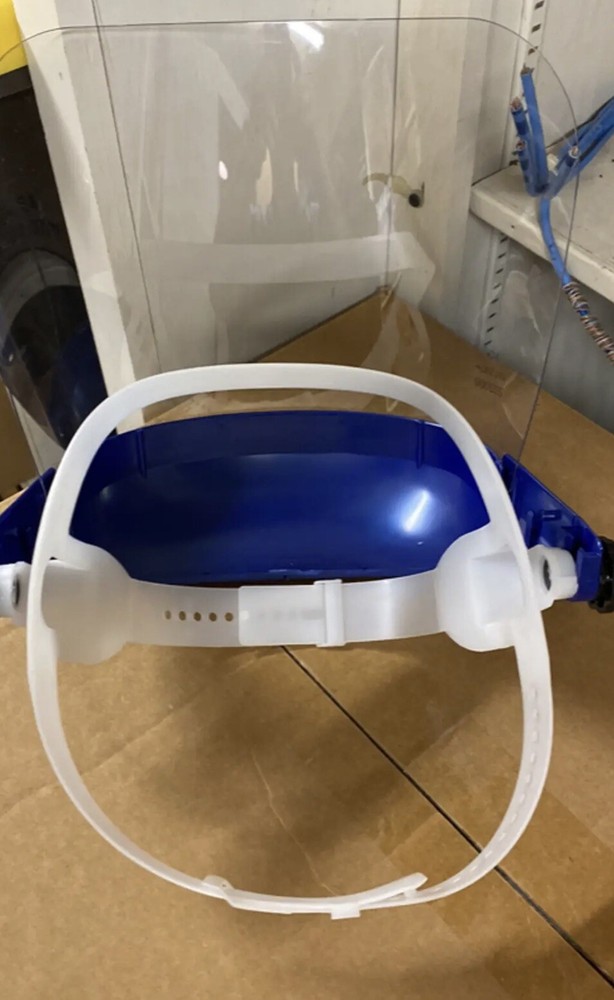 New Face shield pin-lock head gear.