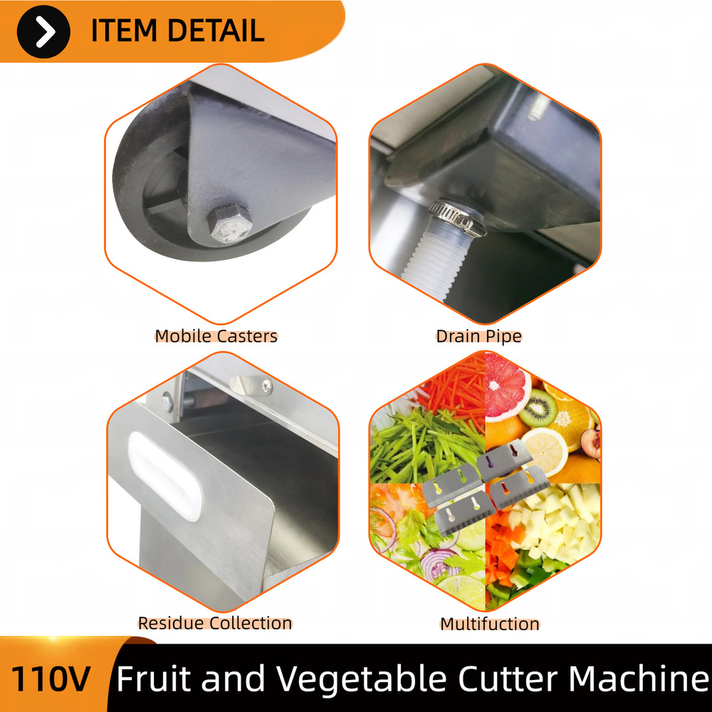 Automatic Fruit & Vegetable Cutter Dicing Machine 110V with Dicing Blade