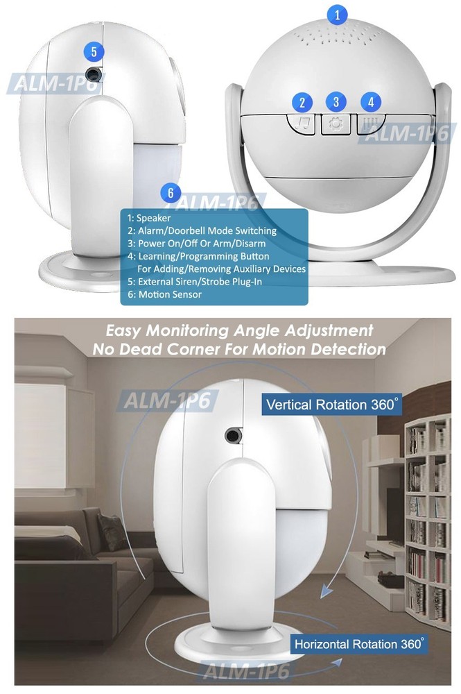 Wireless Motion Sensor Alarm W/ IR Remote 125dB Siren Perimeter Security System