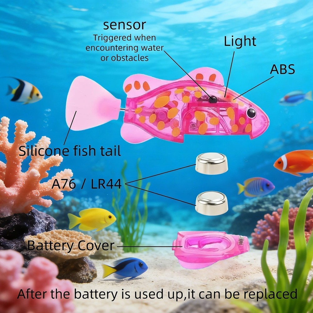 4pcs Magic Water-Activated Glowing Interactive Colorful Swimming Fish
