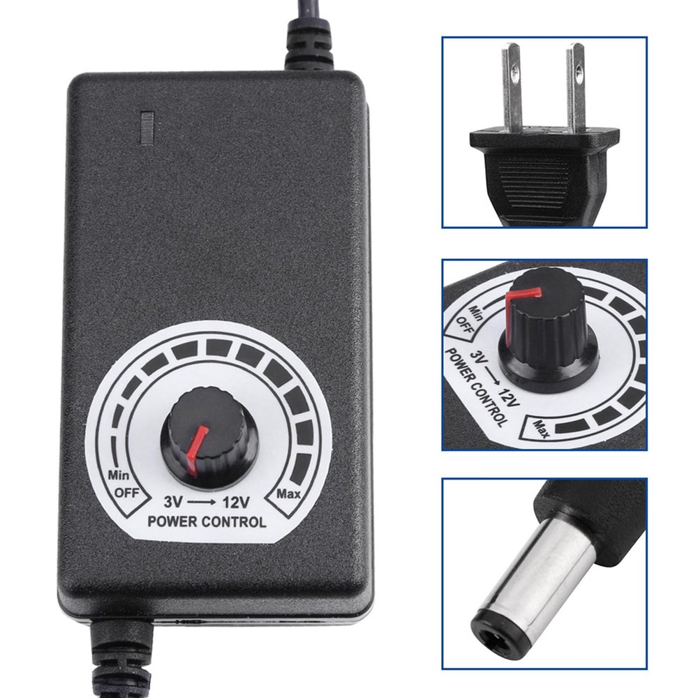 AC to DC Adapter 3‑12V 2A Power Supply Motor Speed Controller Variable Speed ...