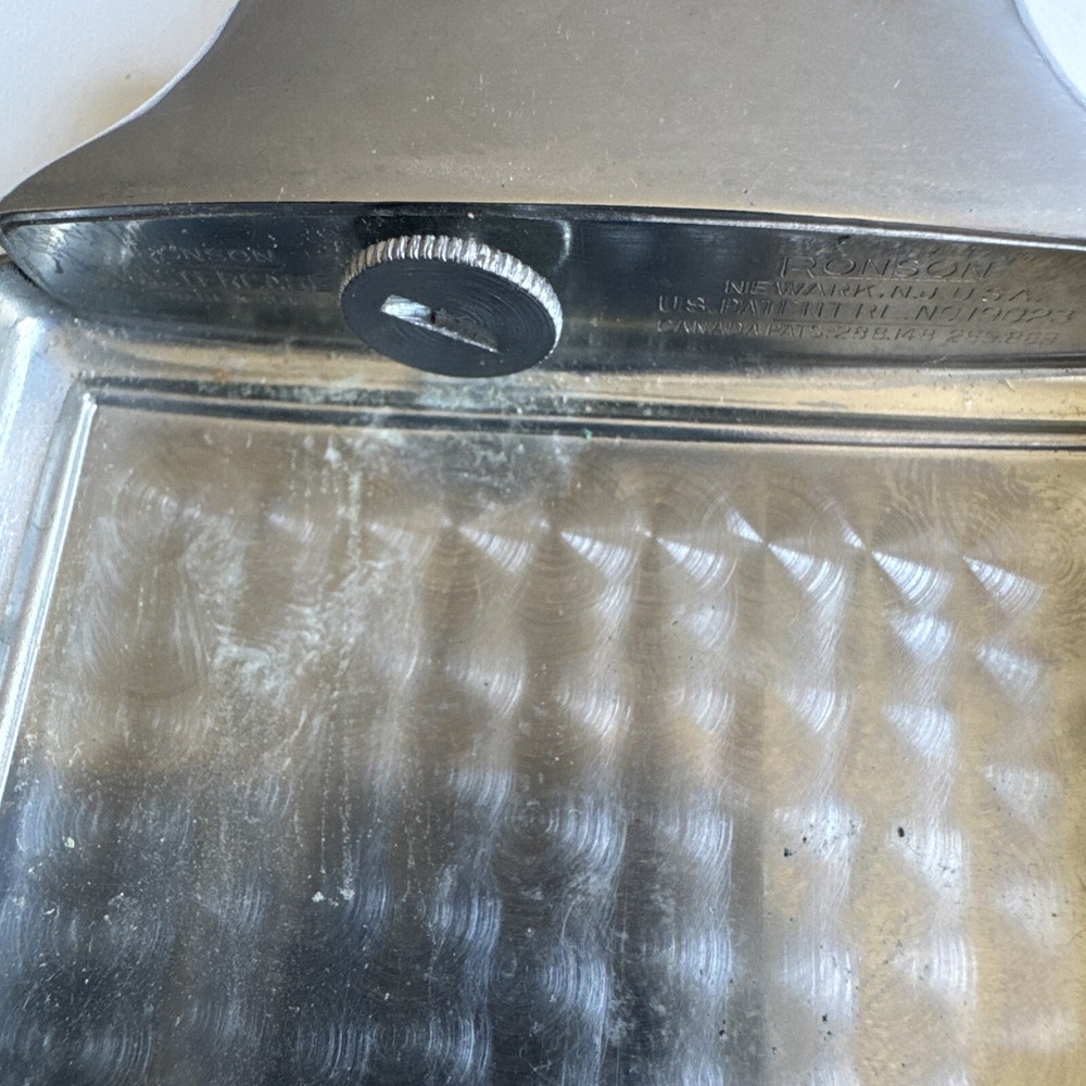 Vintage Ronson Master Case Lighter Cigarette Case Combo Silver-Toned No Mono