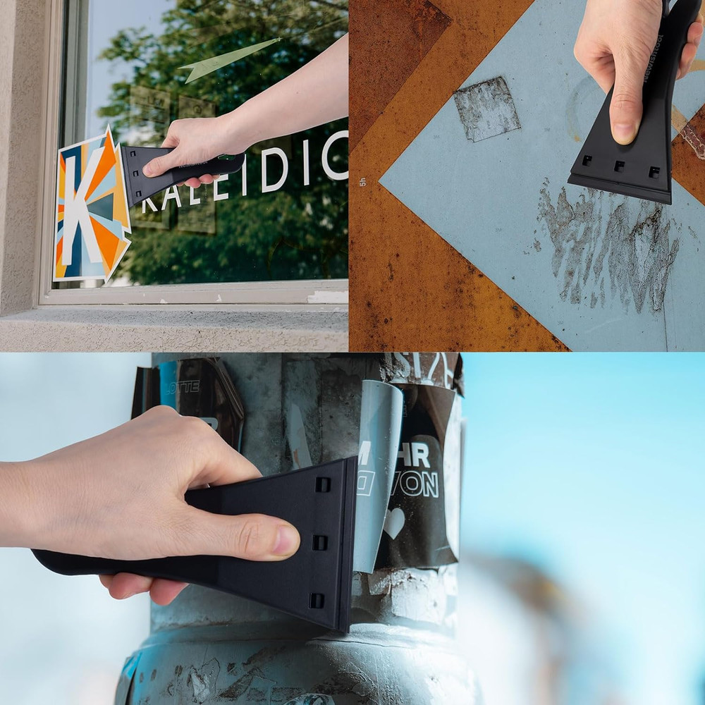 Plastic Razor Blade Scraper with 3 Inch Big Blade, 2 Pack Plastic Blade Scraper