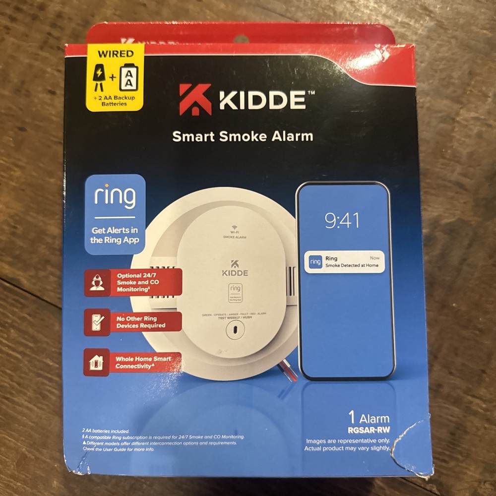 Kidde Smart Smoke Alarm Ring App Enabled Hardwired Detector NEW