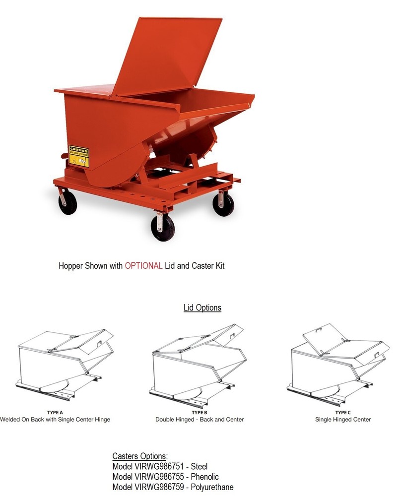 FORKLIFT HOPPER / DUMPSTER Commercial - Self Dumping - 1 CY - 2000 Lb Cap MDO