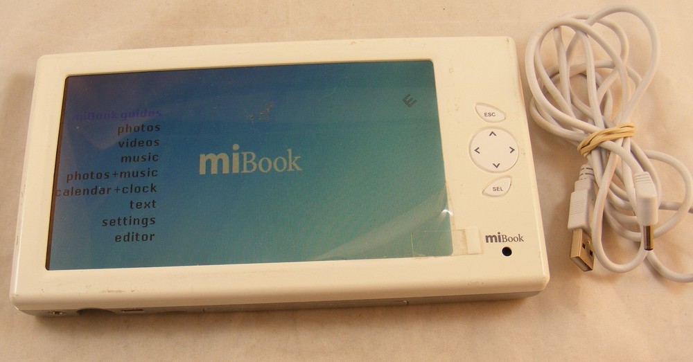 MiBook 电子书阅读器 Photoco Mi 书设备 6 英寸屏幕带遥控器 - 白色(已测试)-