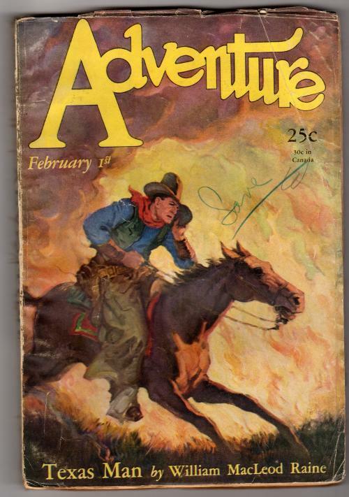 Adventure Feb 1 1928 Pulp W.M. Raine