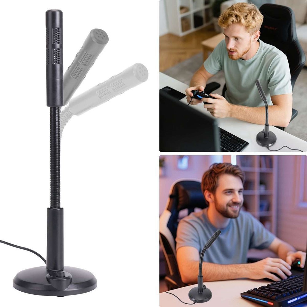 2025 USB Computer Mini Condenser Microphone Stand Recording Mic For PC Desktop