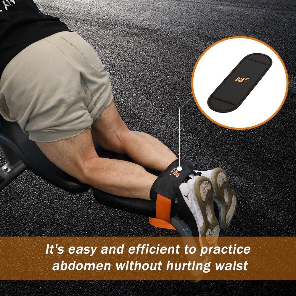 SEBIT Hamstring Curl Strap,59 inches Adjustable Squat Strap Foot Dumbbell Str...