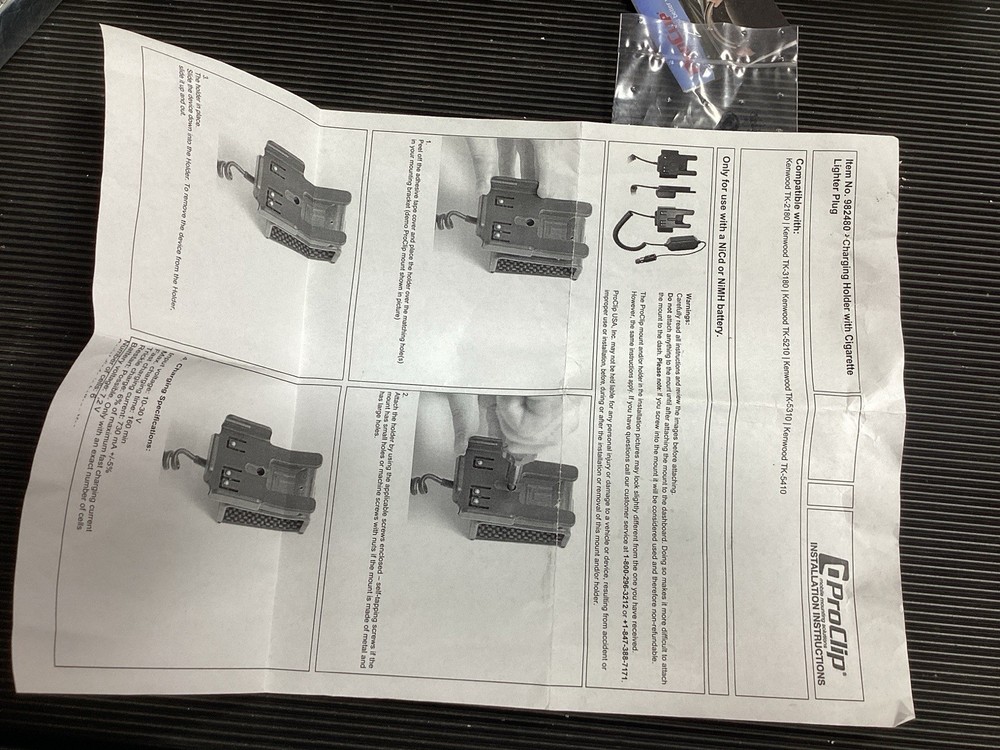 OPEN BOX ProClip Charging Holder With Cigarette Lighter Plug