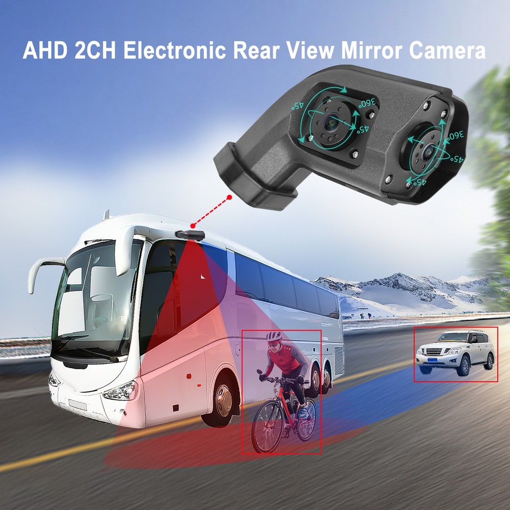 10.36" Truck Side View Camera System | 2CH Split Screen IR HD Night Vision DVR