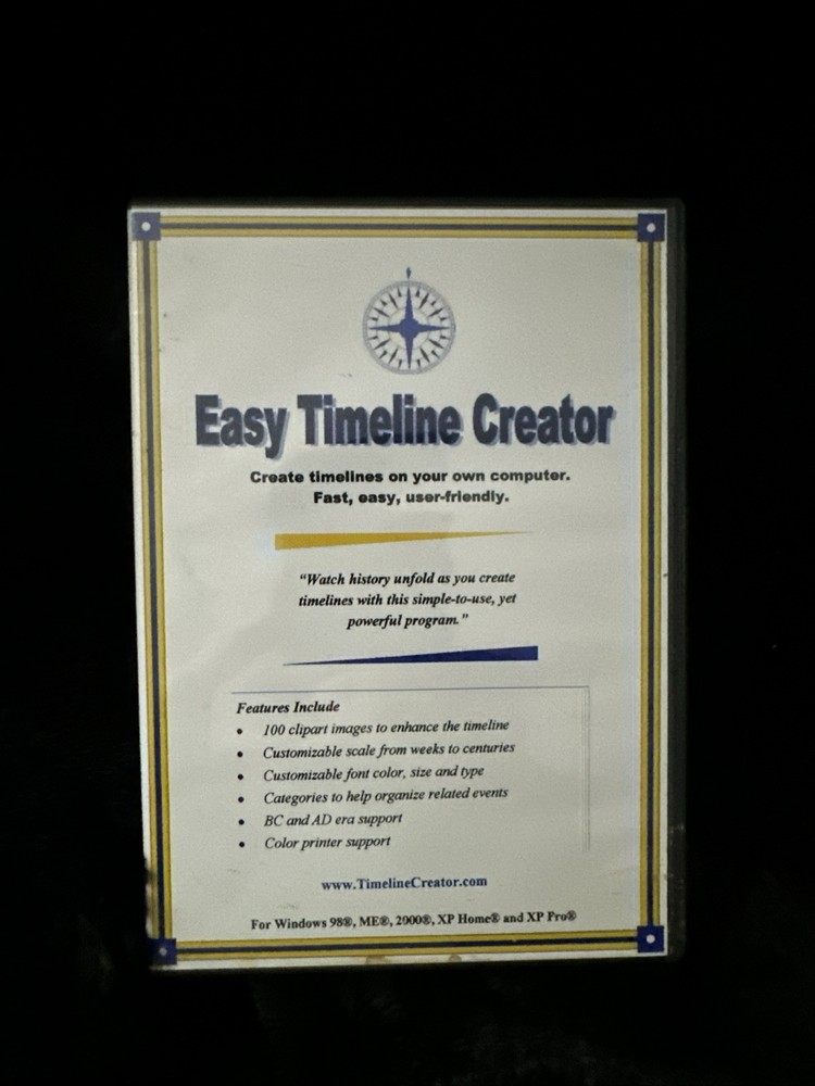 Easy Timeline Creator-Create Timelines On Your Own Windows PC CD ROM B221
