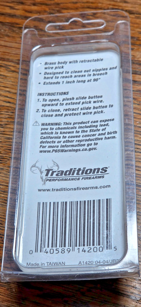 Traditions Performance Firearms Muzzleloader Nipple Pick - In-Line Retractable