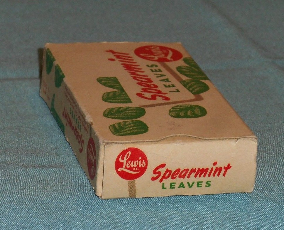 vintage LEWIS SPEARMINT LEAVES CANDY BOX container