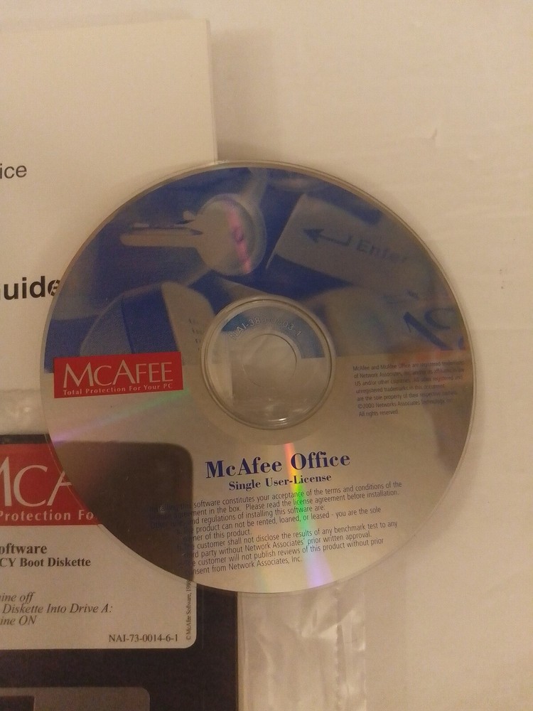 Mcafee Office 2000 CD-ROM With Manual Very Good NO BOX