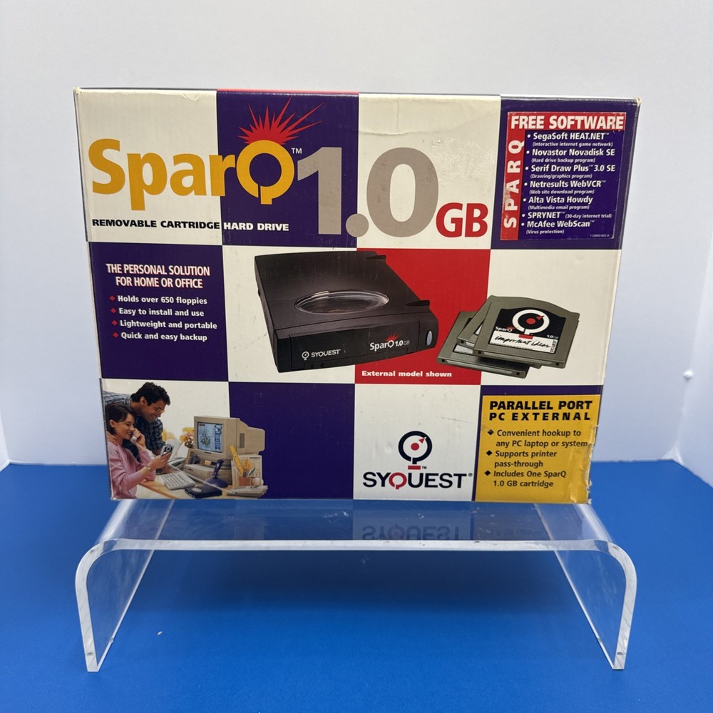 SyQuest Sparq 1GB External Parallel Drive Boxed - Untested Powers On