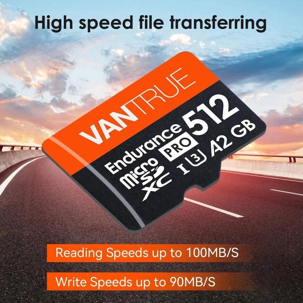 Vantrue microSD 512GB, Memory Card 4K, Nintendo Switch, Action camera, Drone