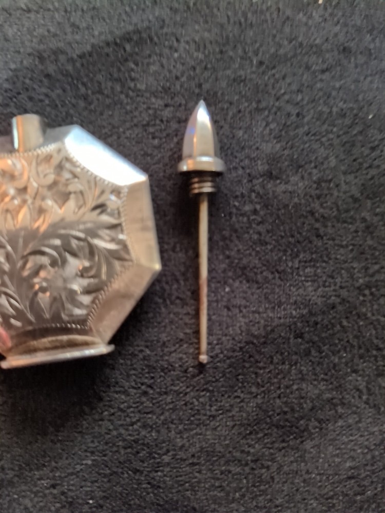 Vintage Sterling Silver Engraved Perfume Bottle