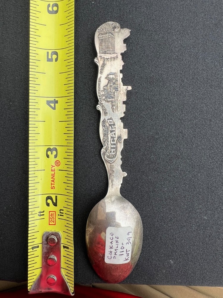 ANTIQUE STERLING "CHICAGO" SOUVENIR SPOON