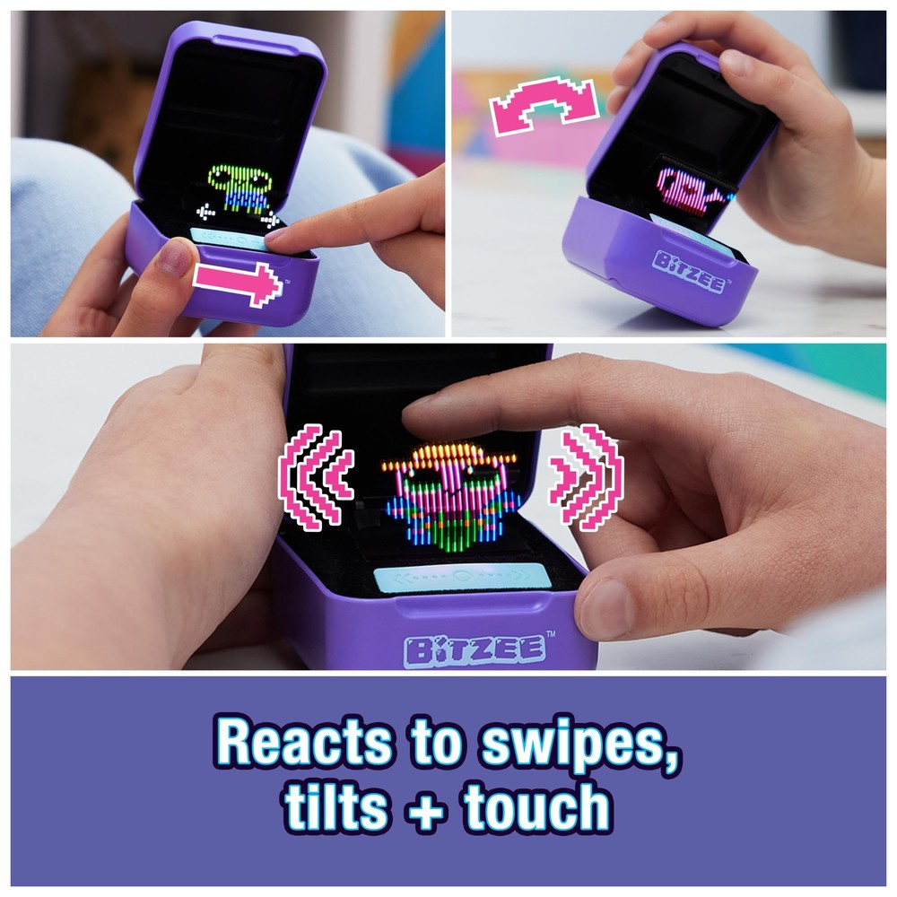 Bitze Interactive Toy Digital Pet and Case with 15 Animals Inside React to T...