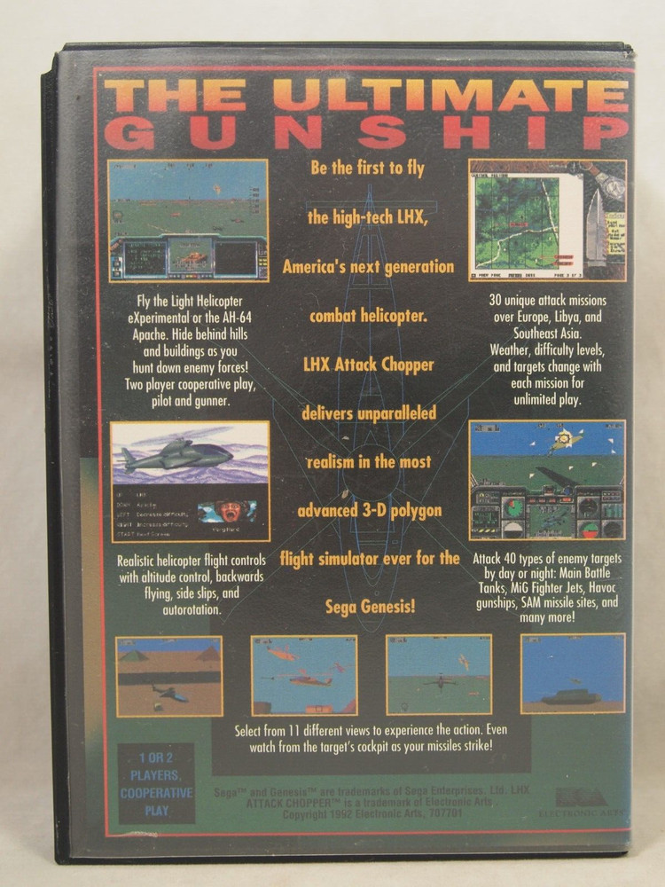 LHX Attack Chopper Case (SEGA Genesis) Authentic BOX ONLY