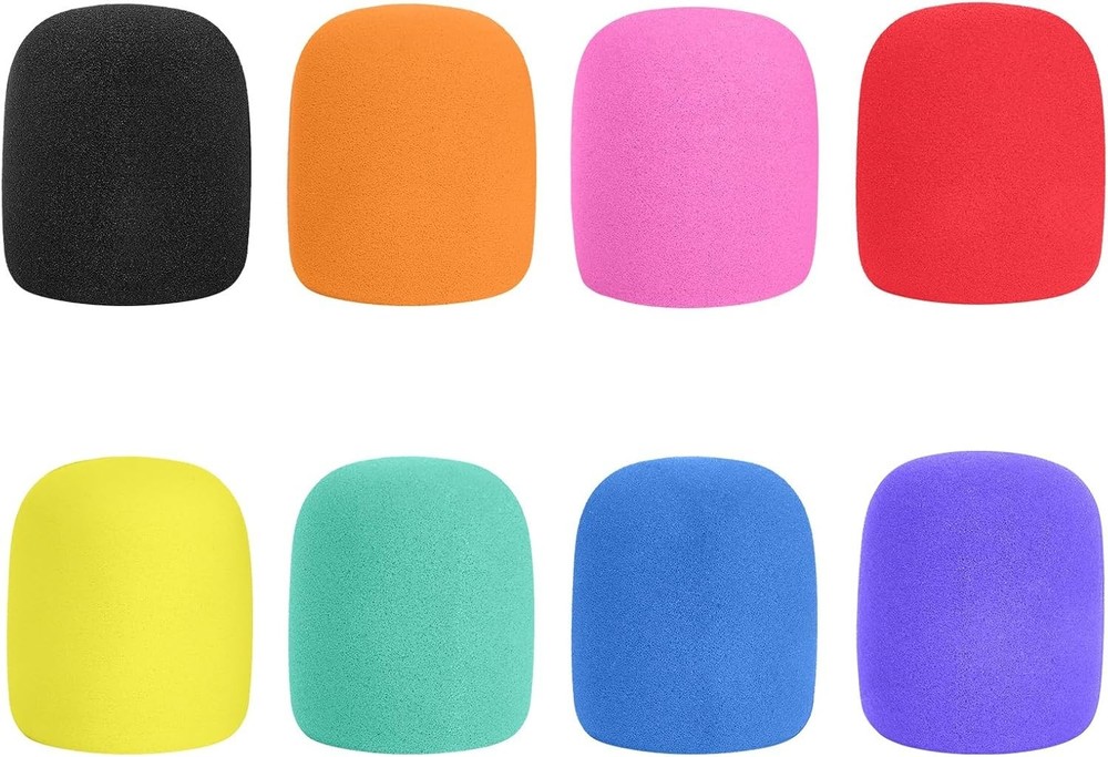 8-Pack Colorful Microphone Foam Covers