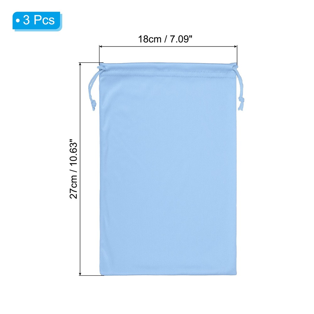 Ski Goggle Bag, 3 Pack Microfiber Snow Goggles Case Sleeve, Light Blue