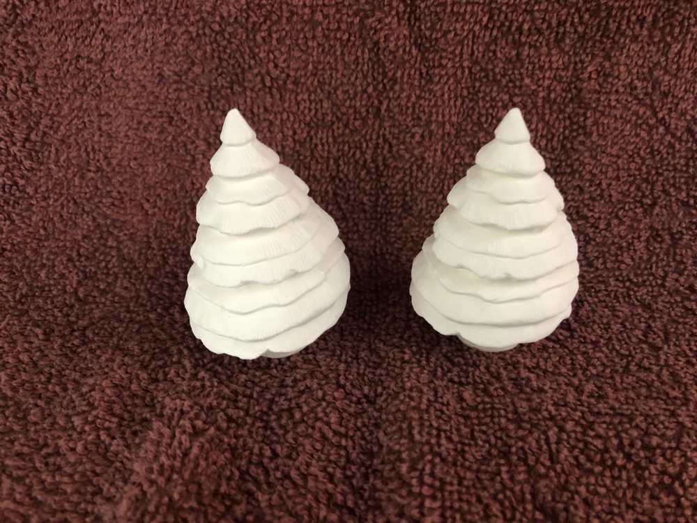 2 Christmas Trees Ceramic Bisque Ready-to-Paint*