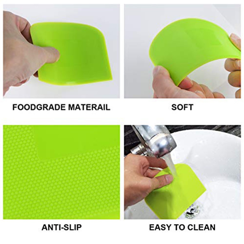 Bowl Spatula & Bench Scraper Flexible Plastic Multipurpose Kitchen Pastry Tool