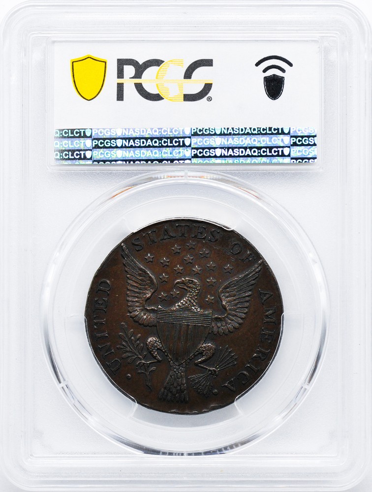 1792 WASH GETZ, SM EAGLE CENT PCGS MS 61 BN